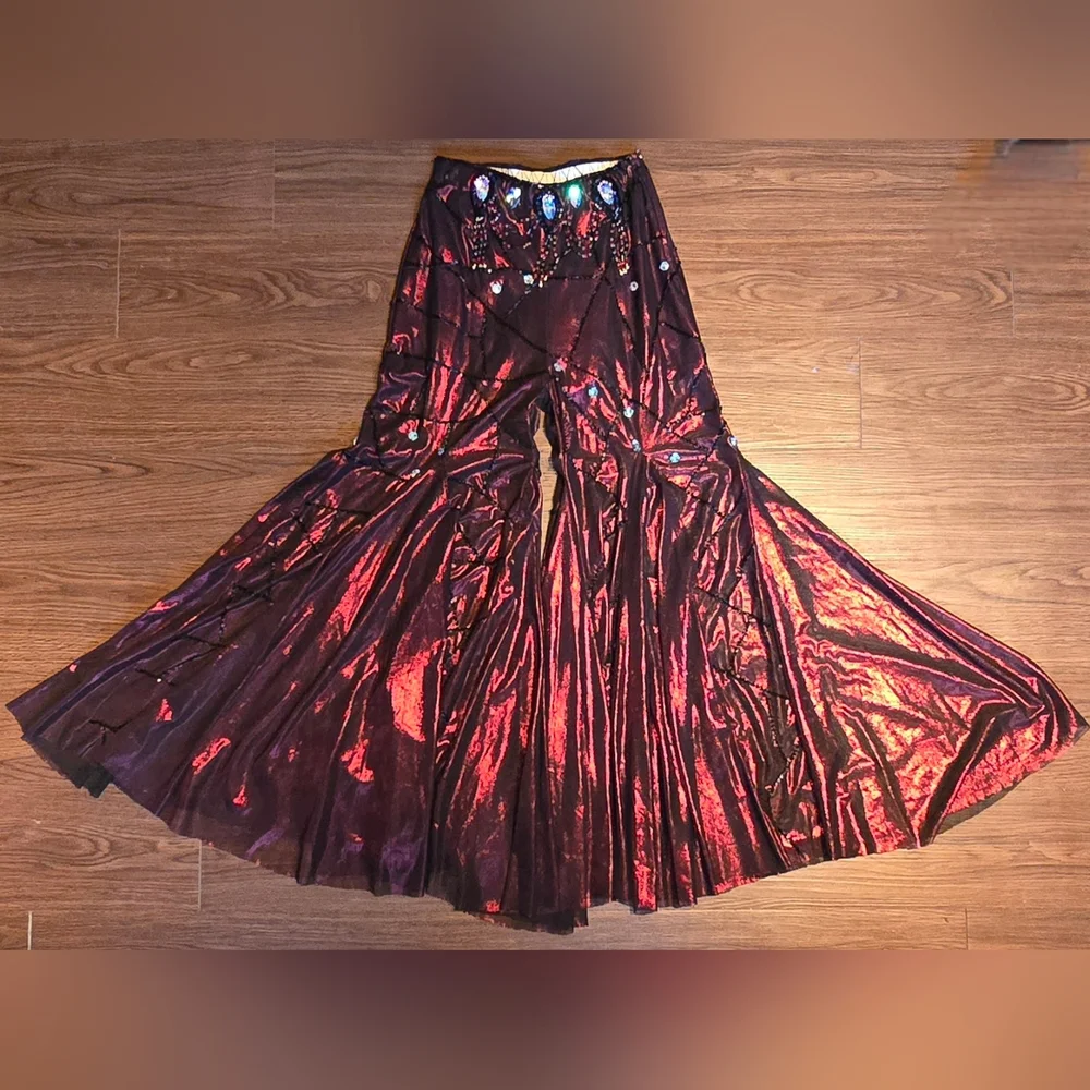 Eman Zaki Professional 7-Piece Bellydance Costume Beledi Saidi Flare Pants OOAK - Picture 2 of 16